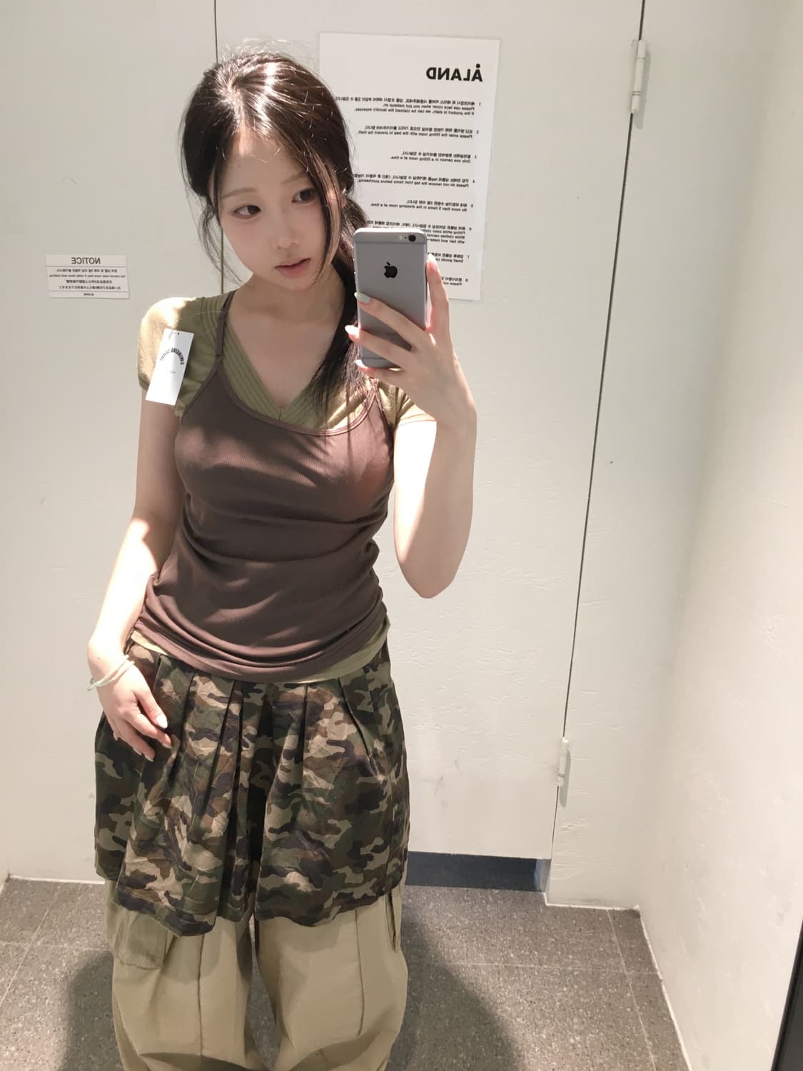 빈티지 타미힐피거 카모 카키 브라운 너드 코디세트 상품이미지2