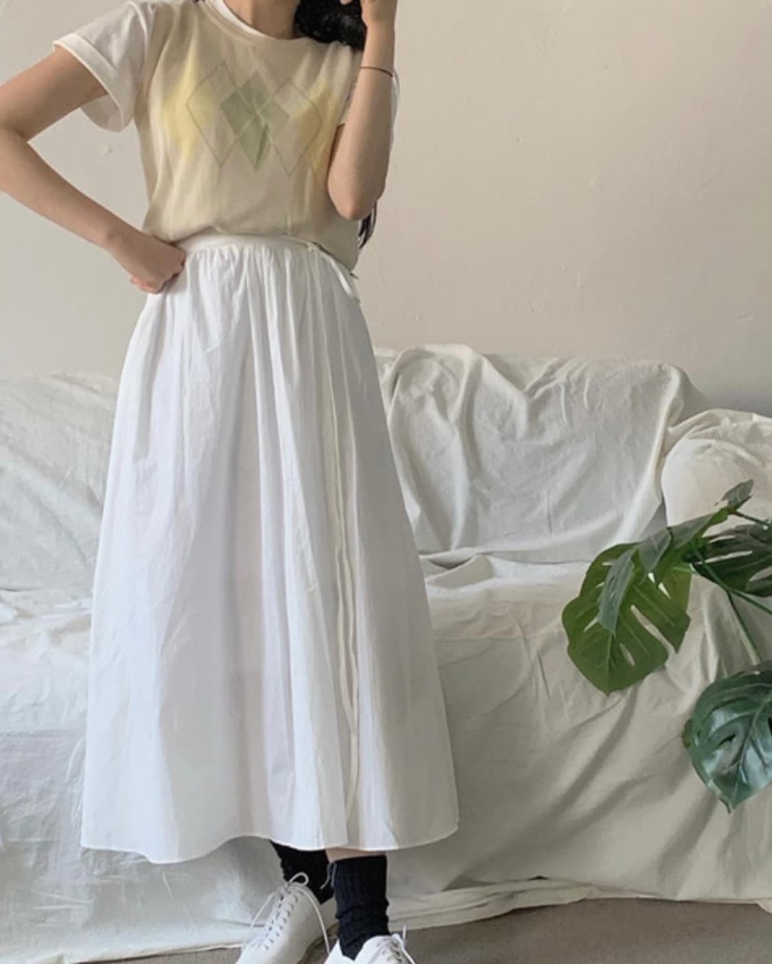 스트랩 리본 스커트 상품이미지1