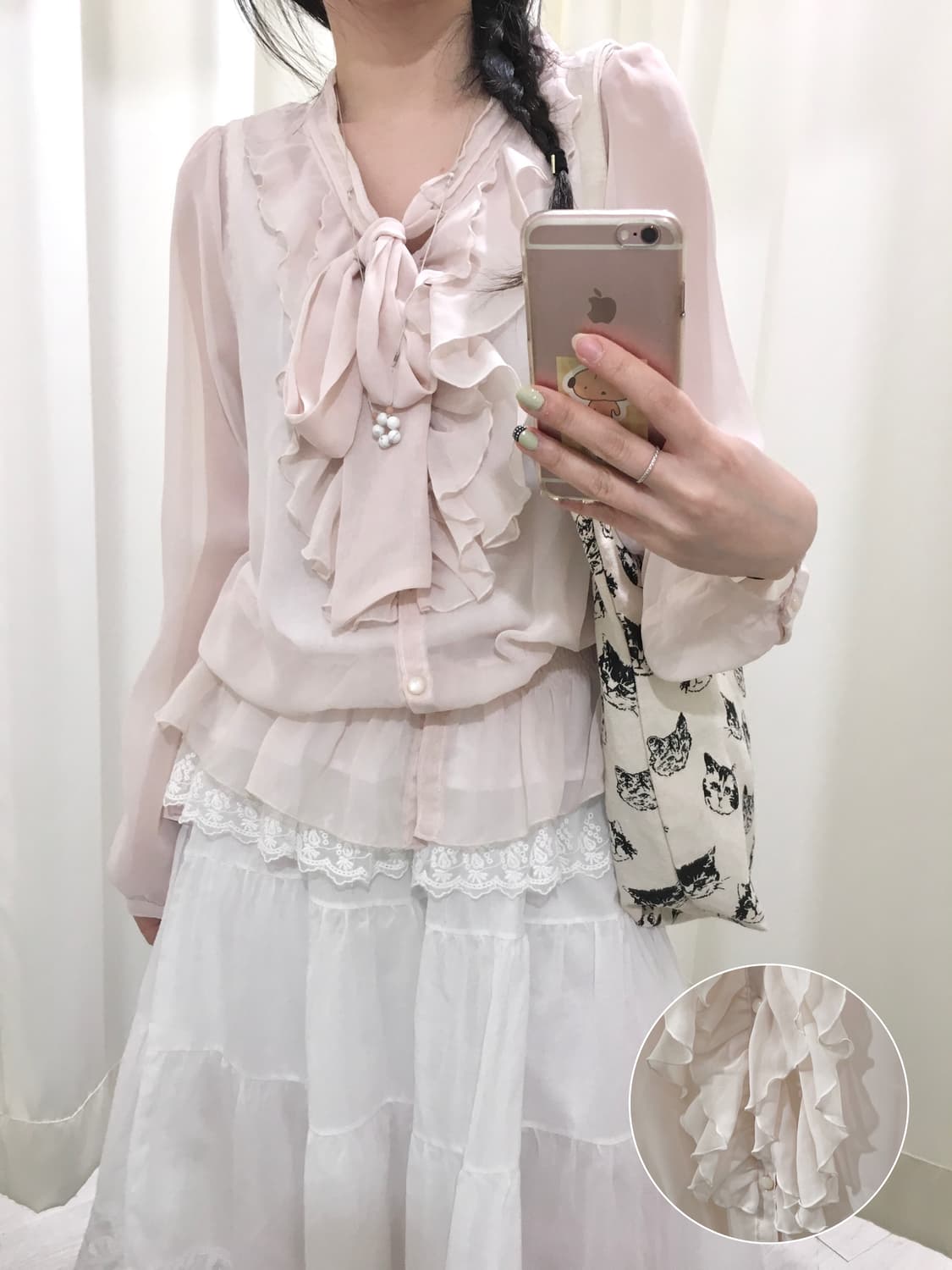 ruffle lace blouse 상품이미지1