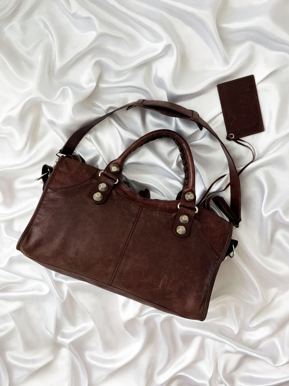 발렌시아가 모터백 라지 (브라운+실버) 상품이미지6