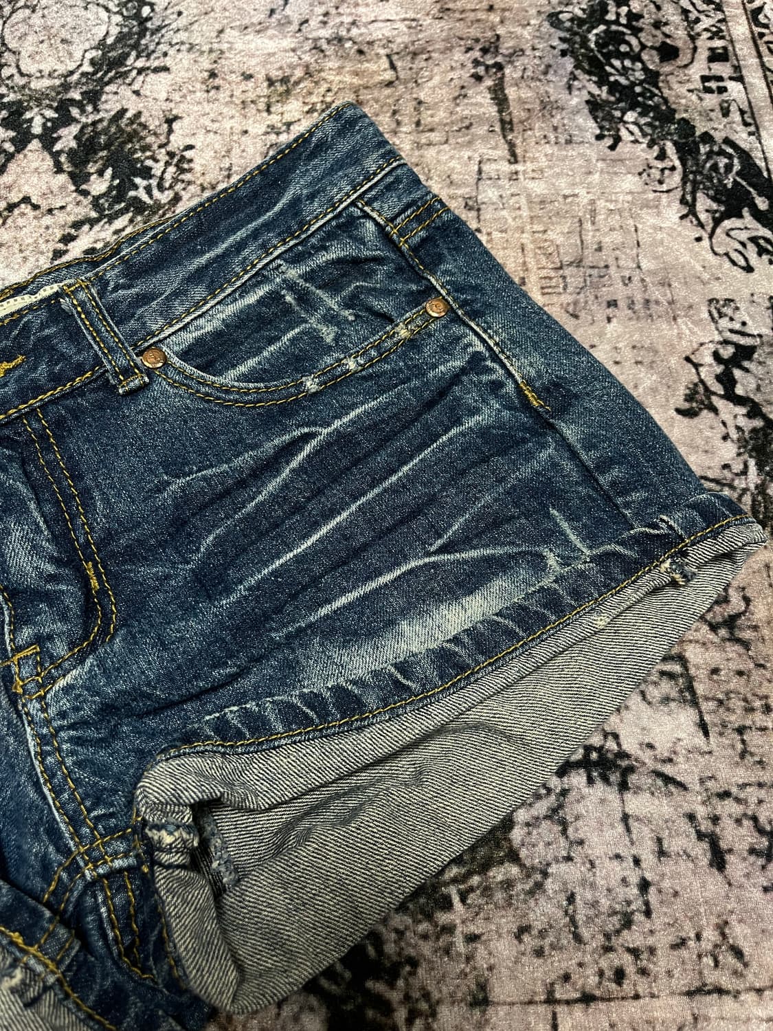 빈티지 워싱 데님 숏츠 M 상품이미지3