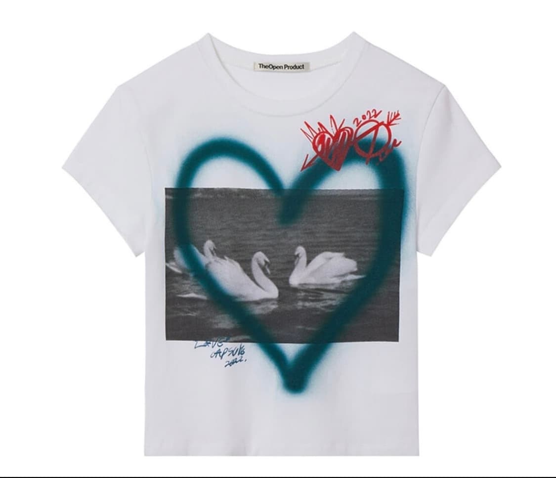 오픈와이와이 OPEN YY 스완하트 크롭티 [아이유 설현 착용] 상품이미지1