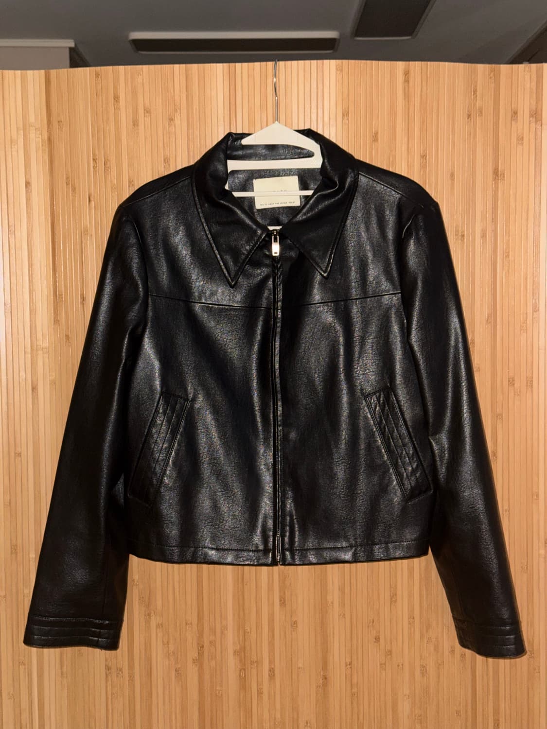 시야쥬 SIYAZU 크롭 레더 자켓 블랙 상품이미지9