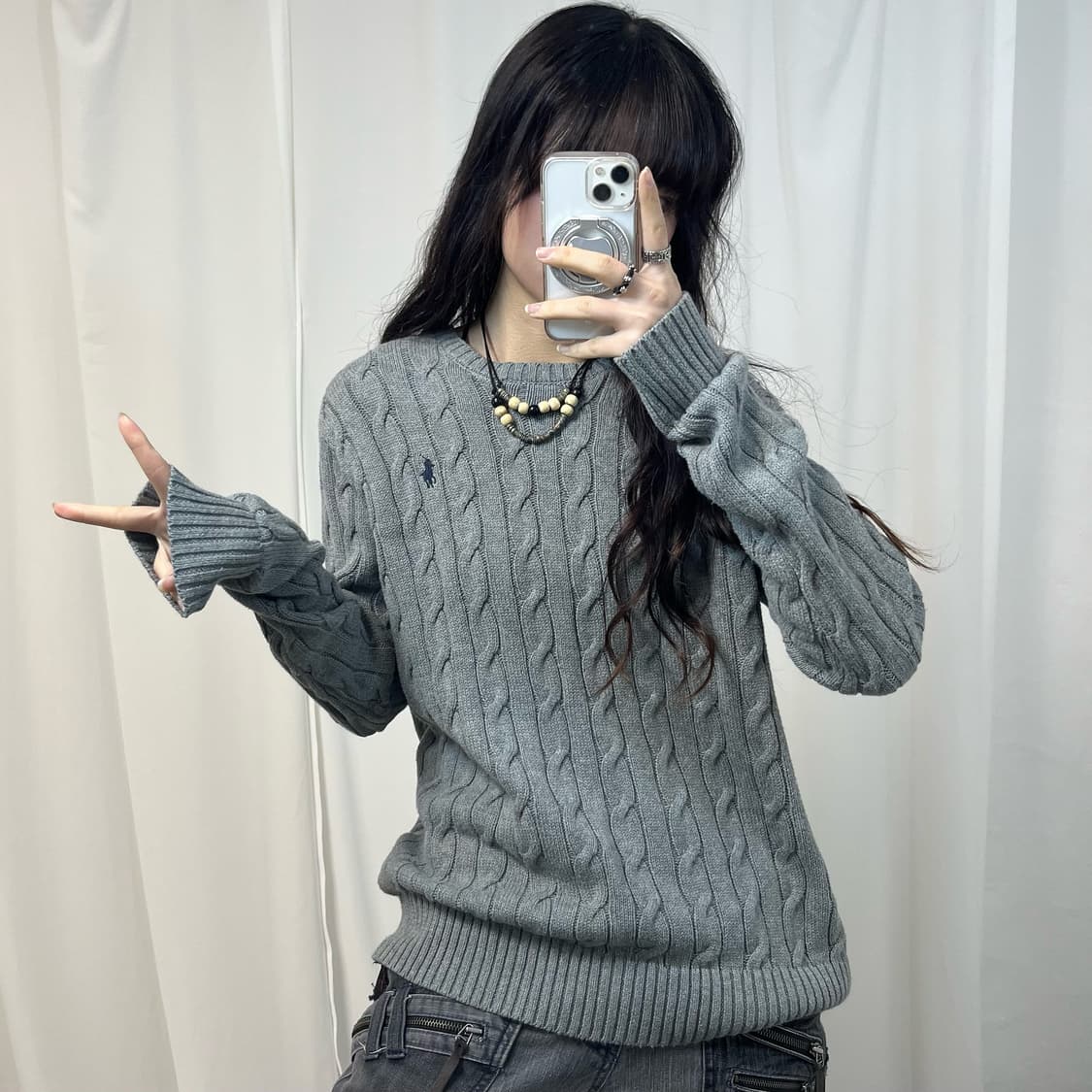 Polo Grey Cable Knit  ⋆ S size 상품이미지1