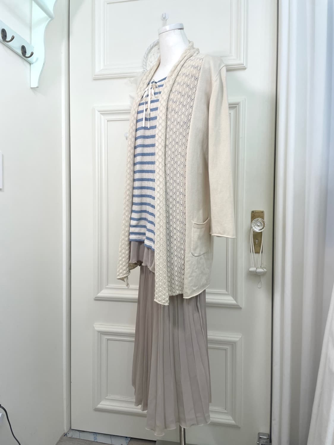 ivory crochet blue stripe layered mori 3 상품이미지2