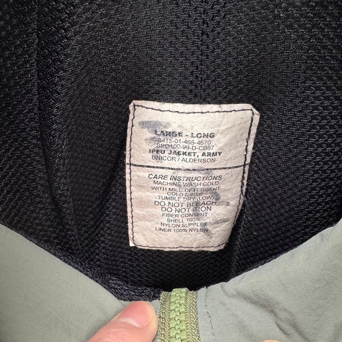 L/L 90s IPFU 1세대 US ARMY 오리지널 V 스카치 바람막이 상품이미지6