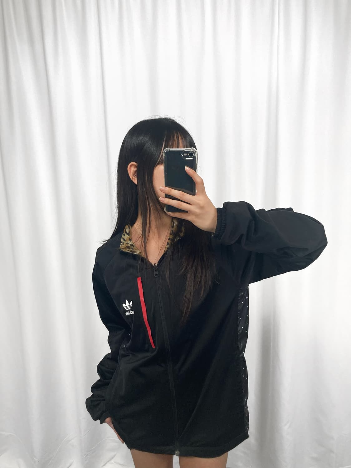 아디다스 레오파드 블랙 리버시블 바람막이 자켓 상품이미지2