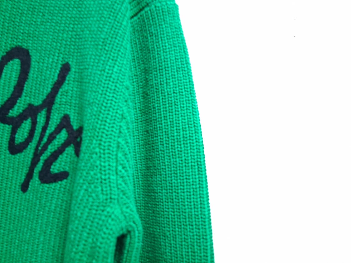 코모도 러브 니트 그린색 검정영문자수로고 오버핏 95 상품이미지4