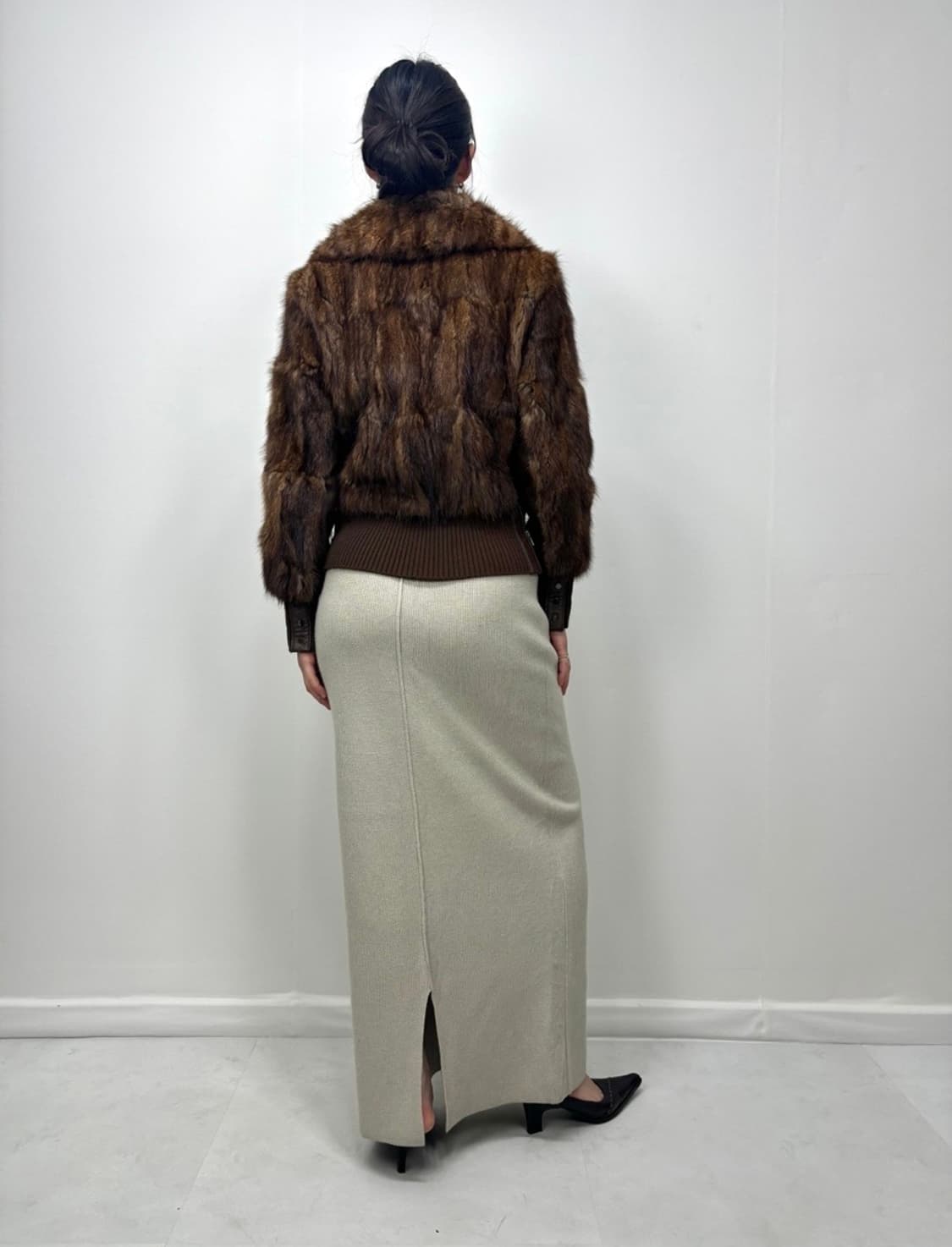 브라운 퍼&가죽자켓 상품이미지7