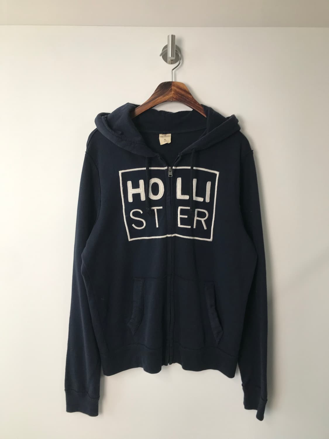 홀리스터 y2k 와투케 네이비 딱붙 후드집업 상품이미지2