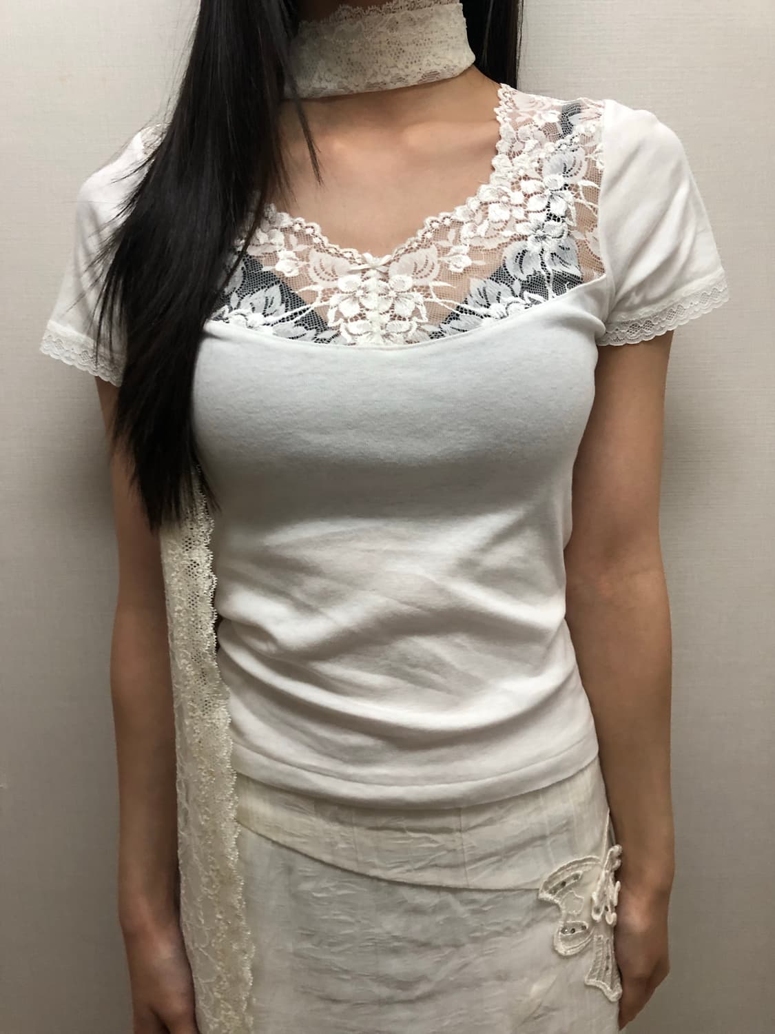 빈티지 화이트 레이스 탑 상품이미지2