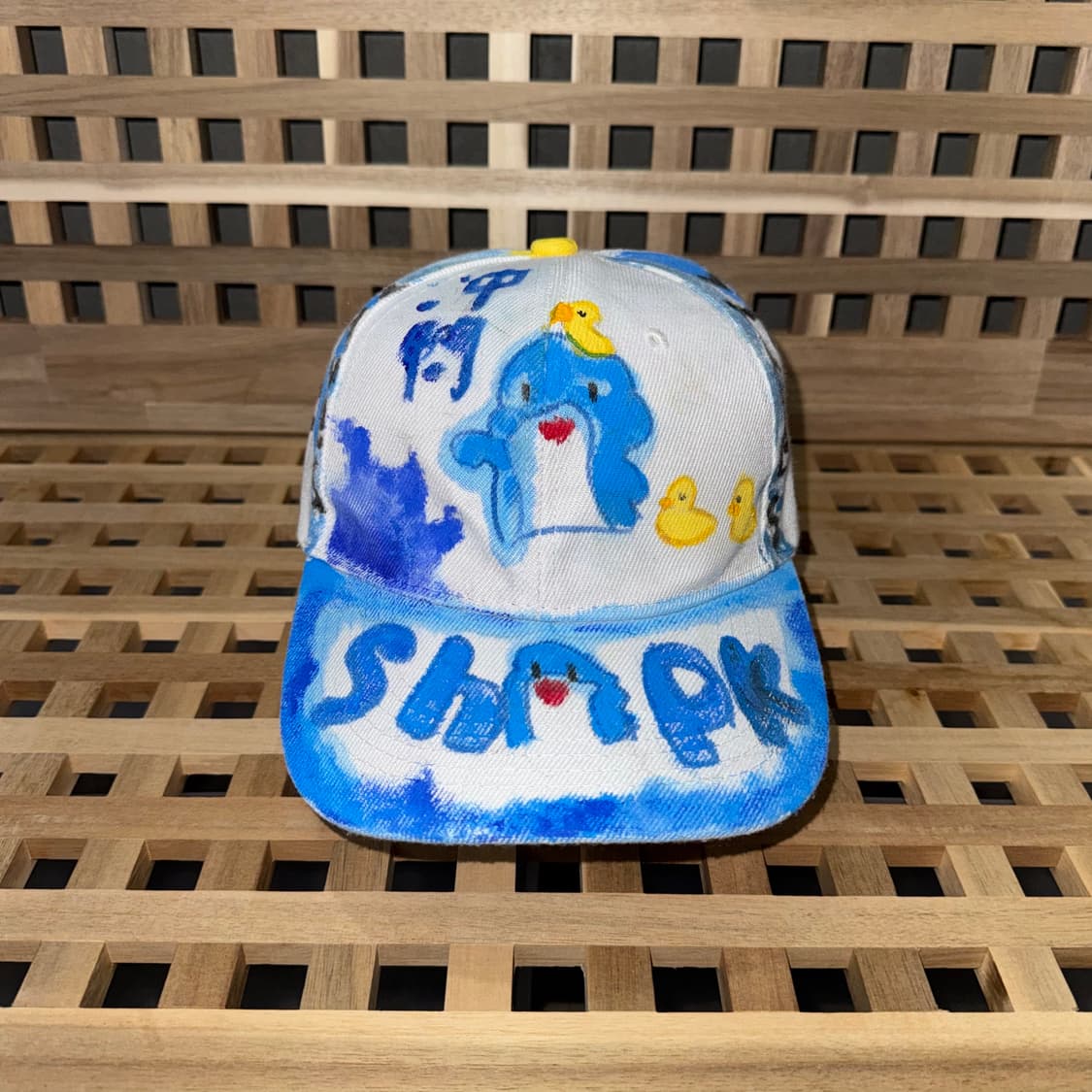 빈티지 샤크 페인팅 커스텀 캡 상품이미지2