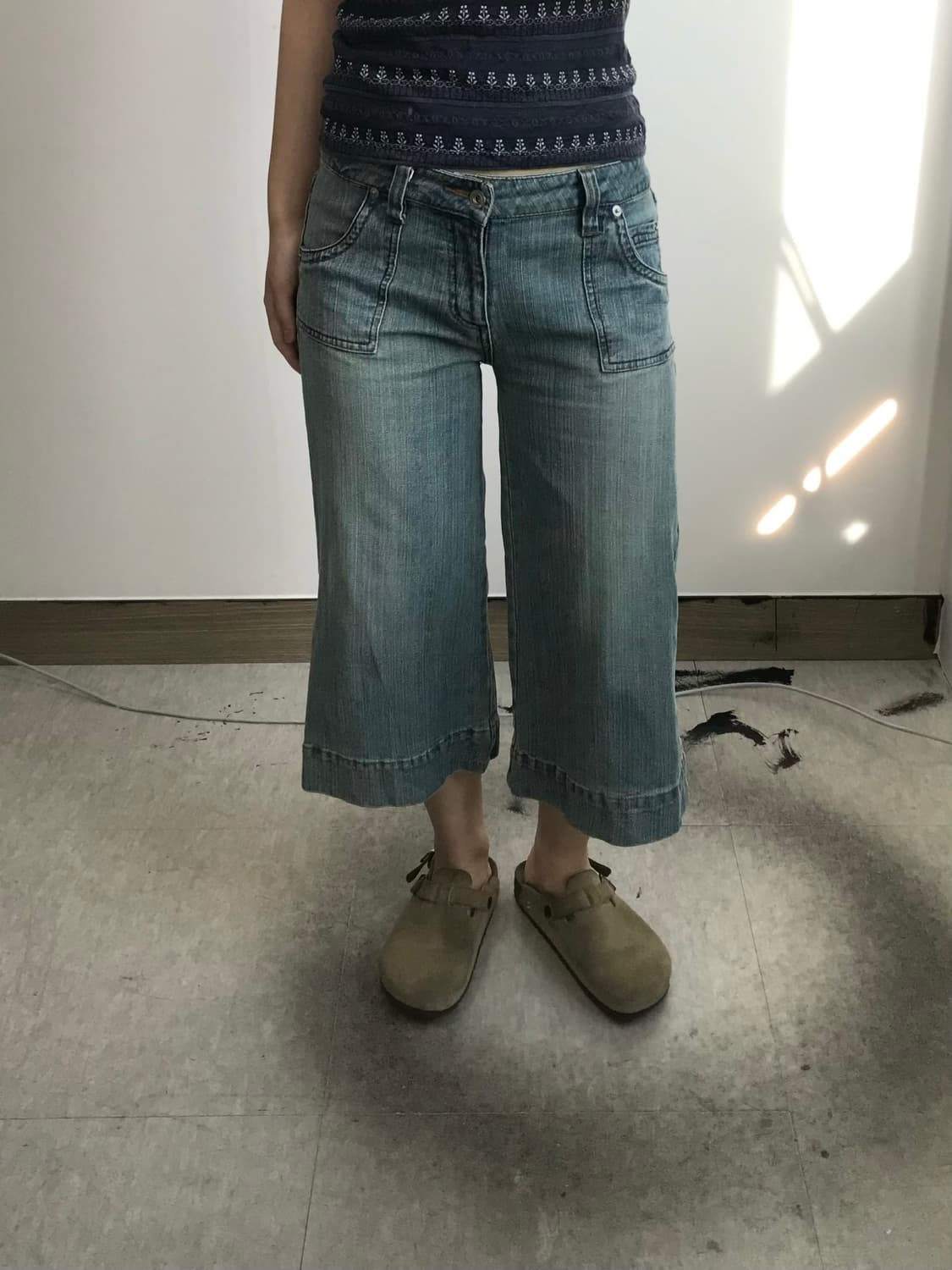 빈티지 카프리 데님팬츠 상품이미지1