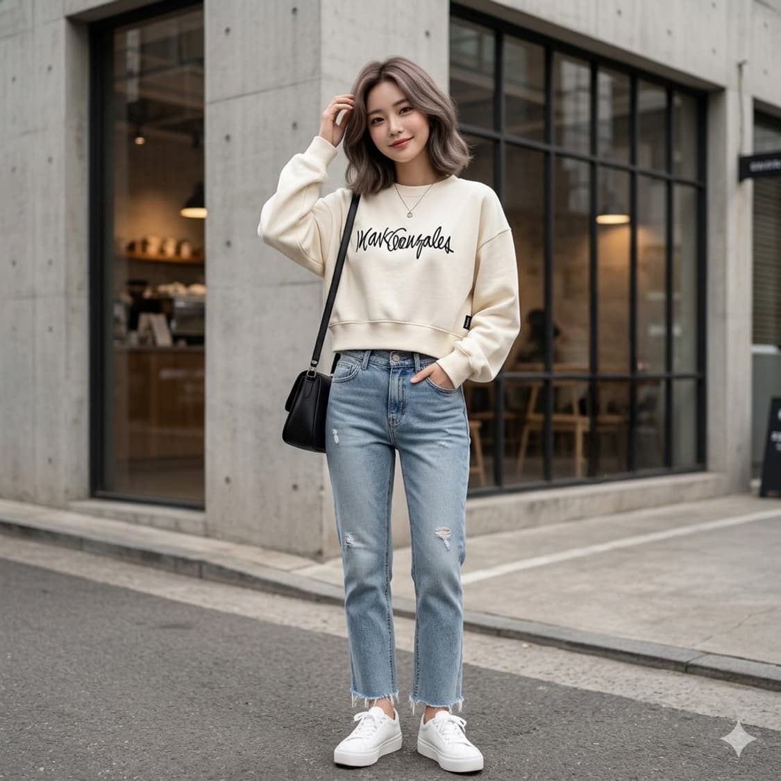 와릿이즌 마크 곤잘레스 로고 크롭 맨투맨 상품이미지1