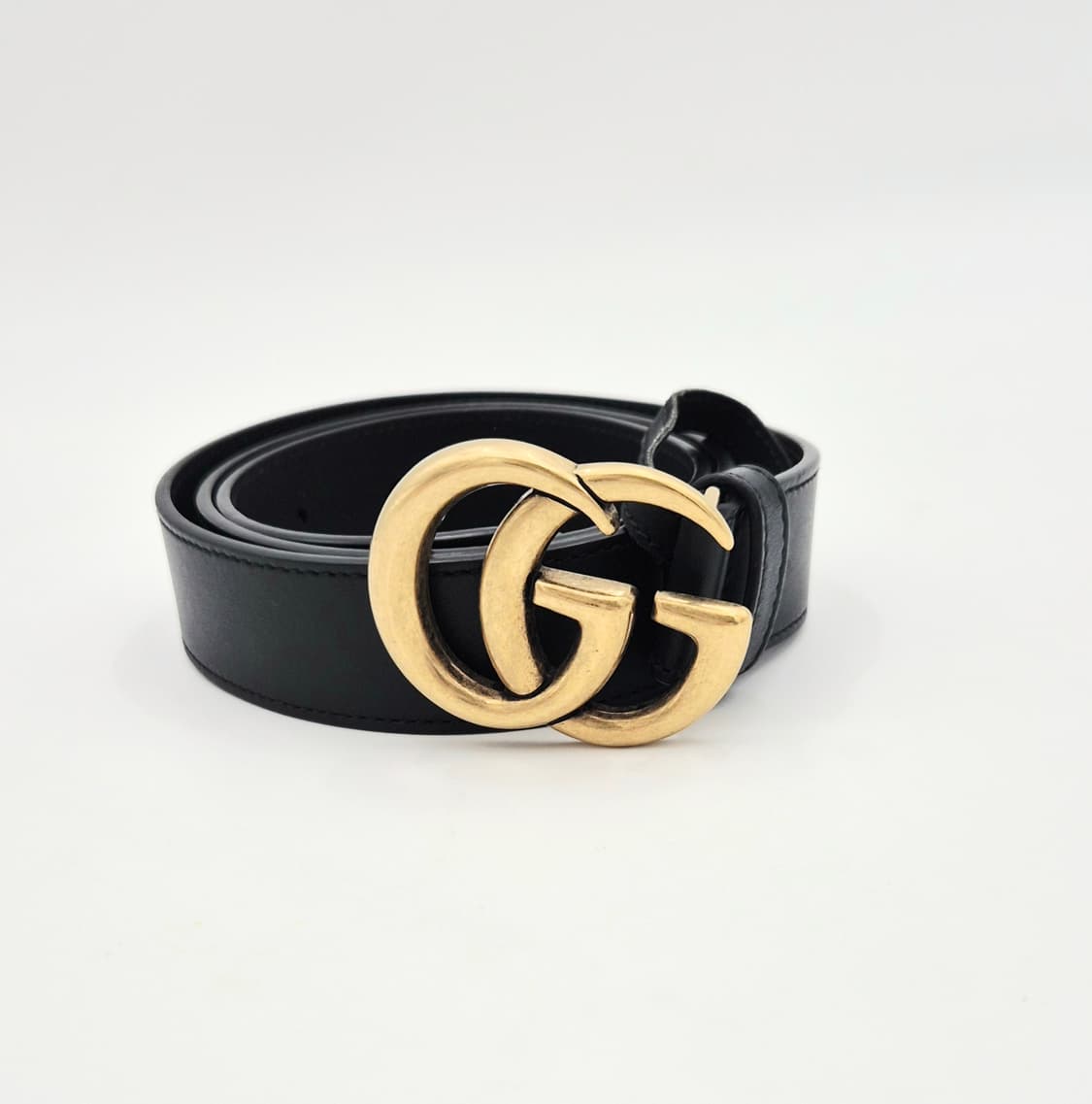 구찌 GG 마몽 블랙 레더 벨트 금장 414516 상품이미지10