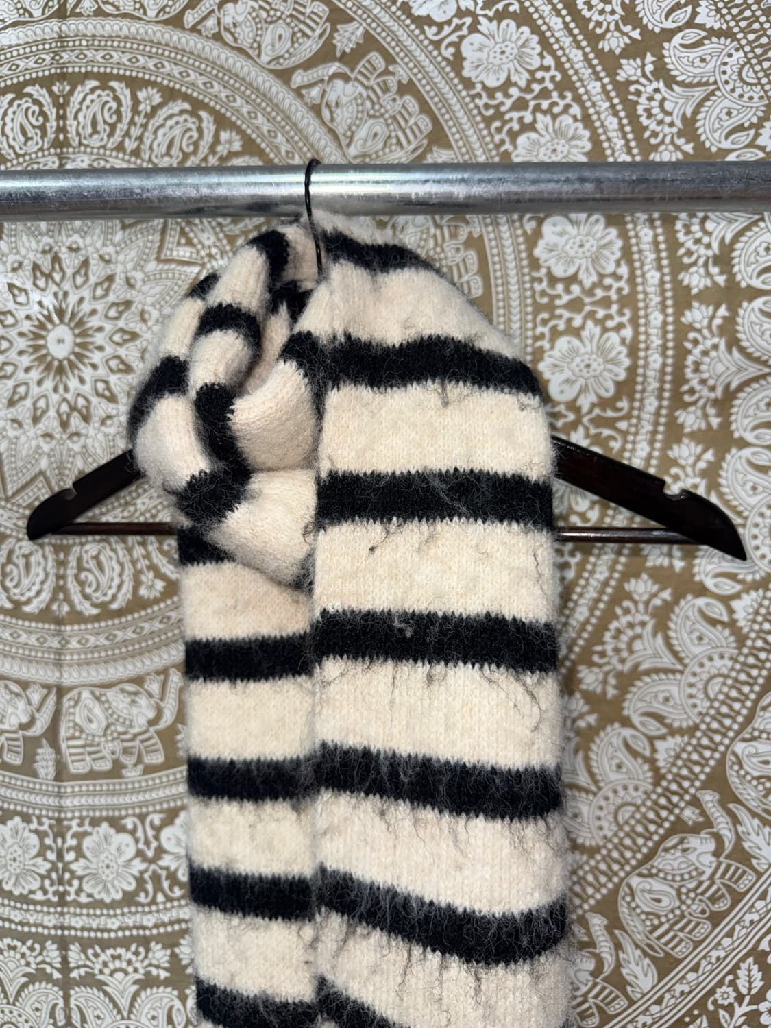 빈티지 흰검 스트라이프 머플러 목도리  상품이미지4