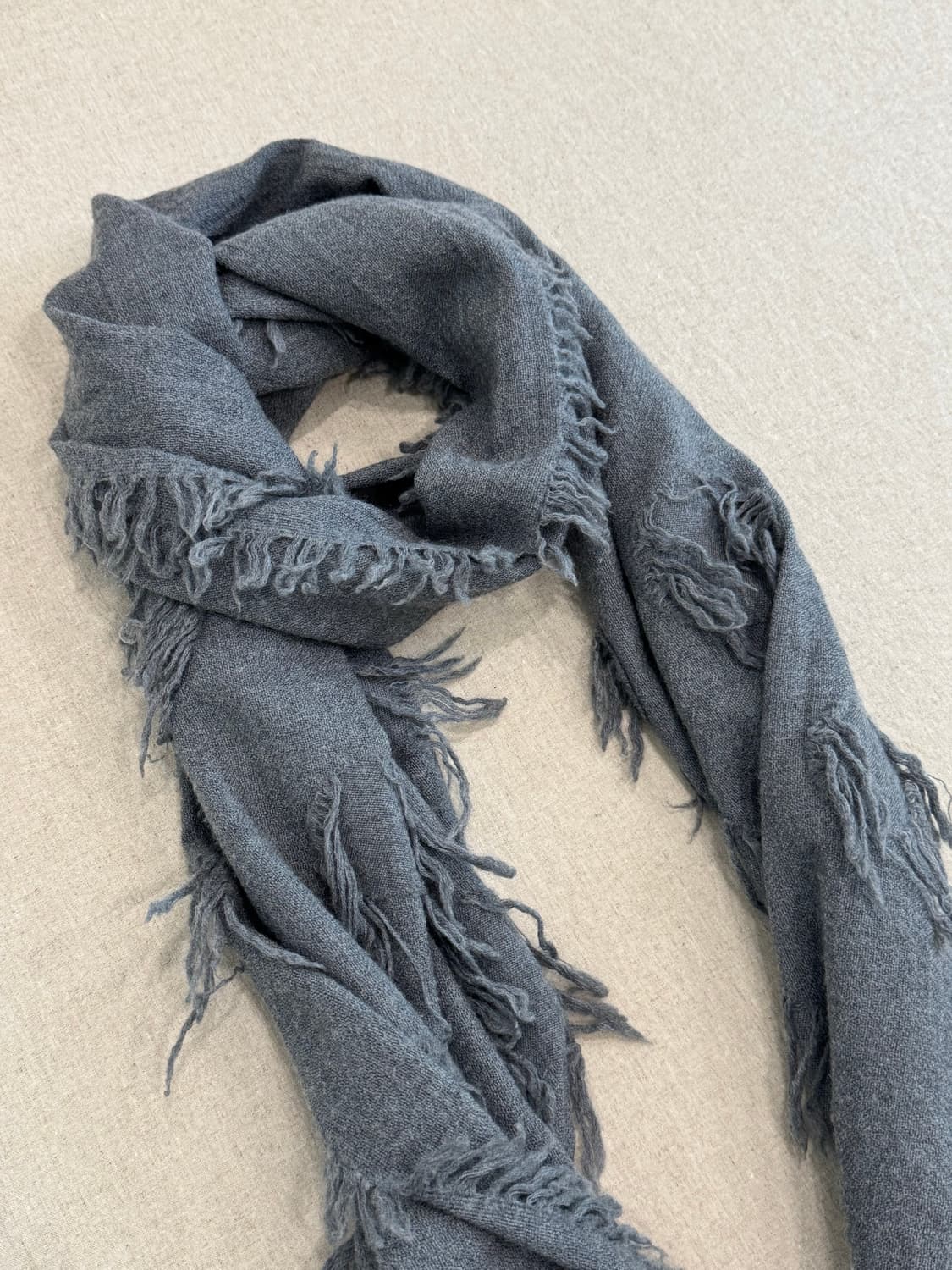 요지야마모토 디스트레스드 울 머플러 상품이미지3