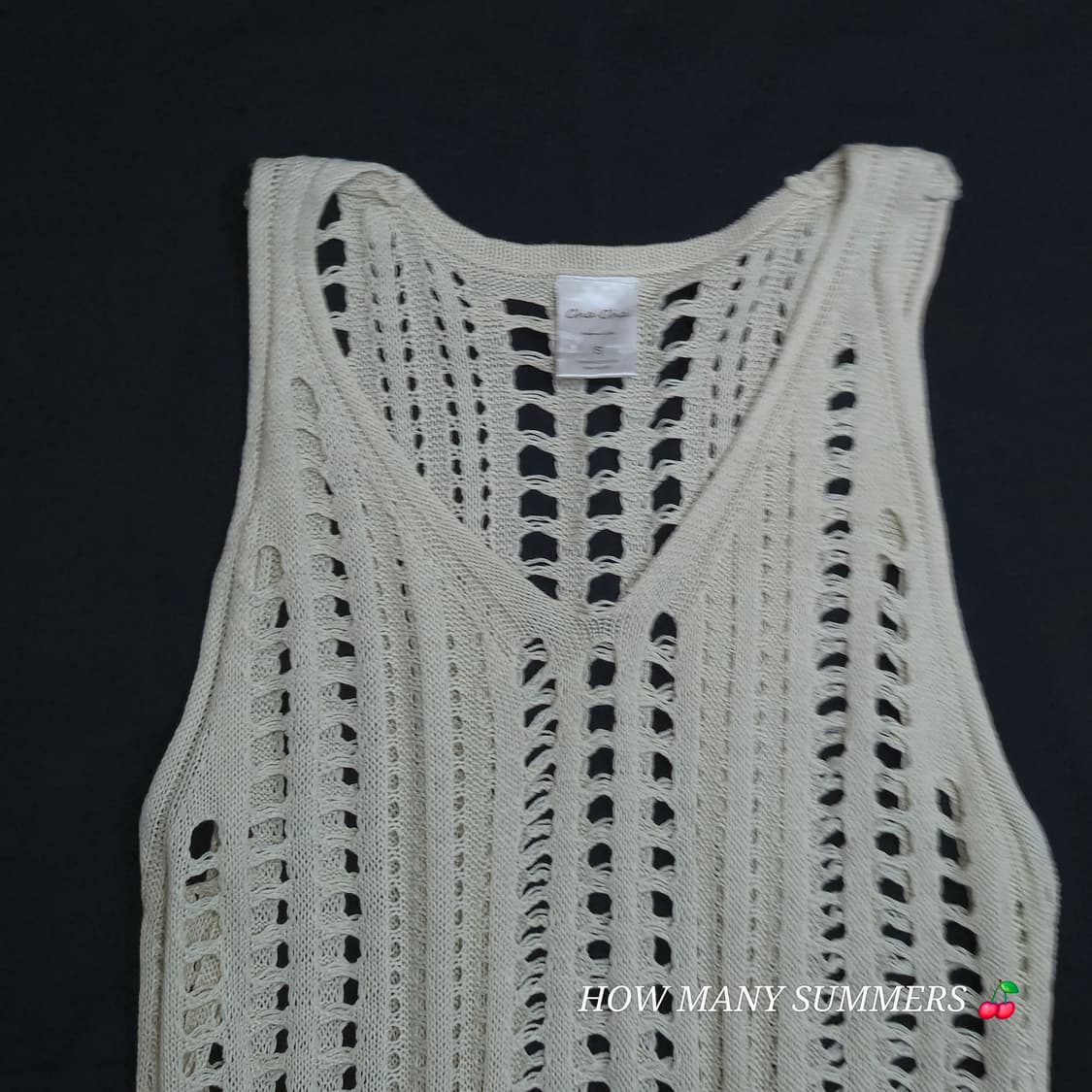 ​빈티지 크로쉐 그물 니트 펀칭 롱나시 레이어드 비치웨어 민소매 원피스 상품이미지4