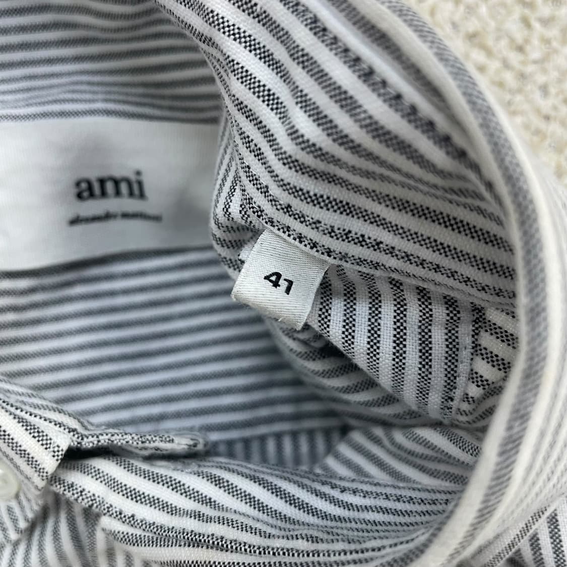 아미 Ami 하트 로고 스트라이프 셔츠 상품이미지4