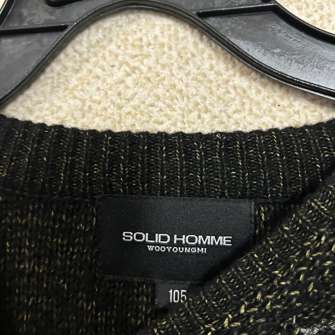 (XL) 솔리드옴므 블랙 패턴 니트 상품이미지5