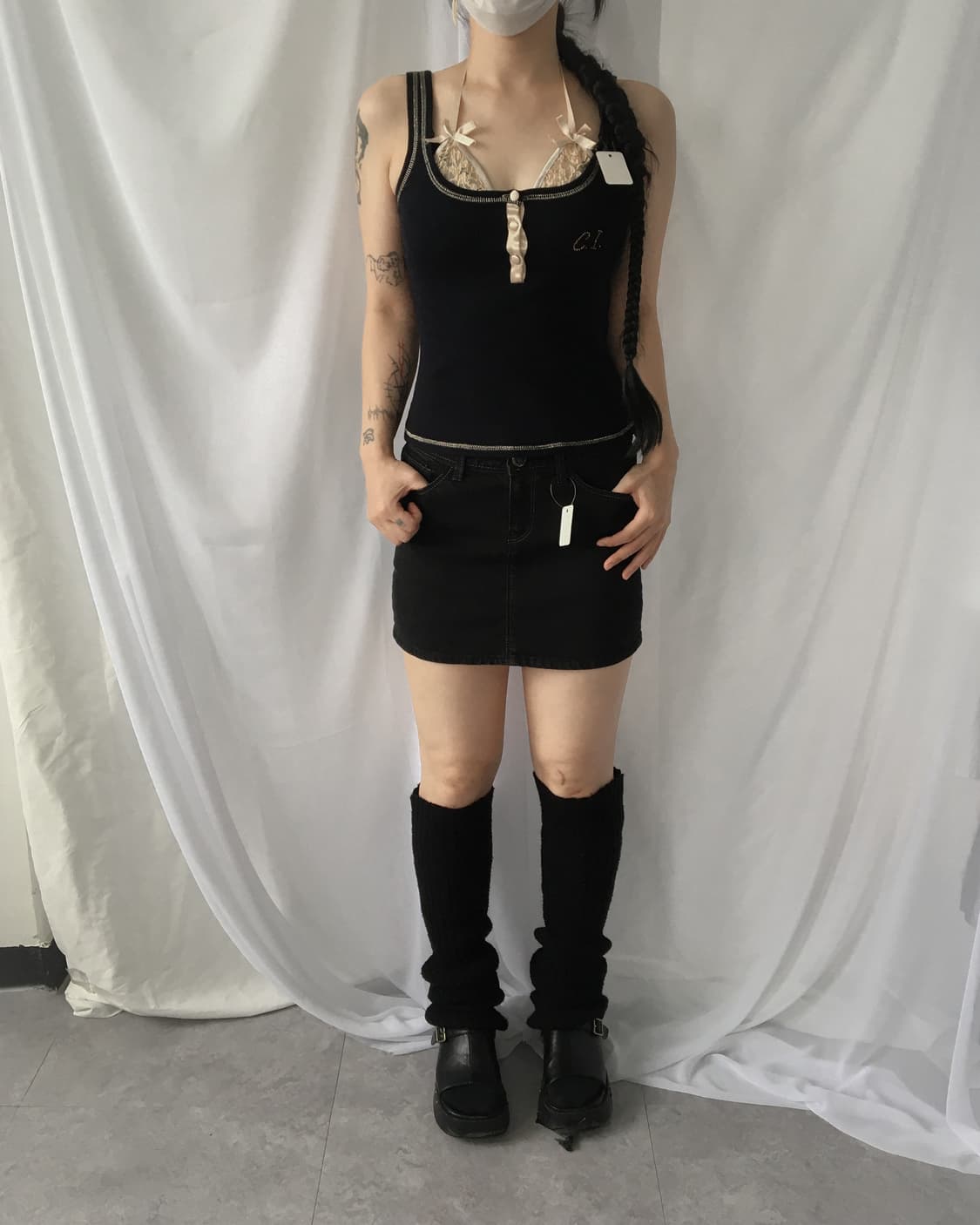 Back pocket point mini skirt 상품이미지5