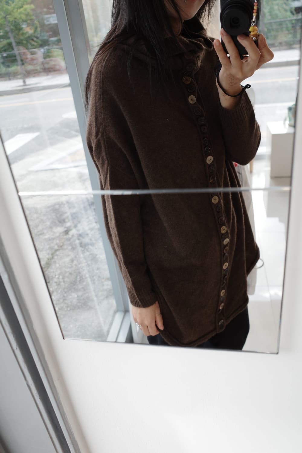 Multi-button turtle neck long cardigan 상품이미지3