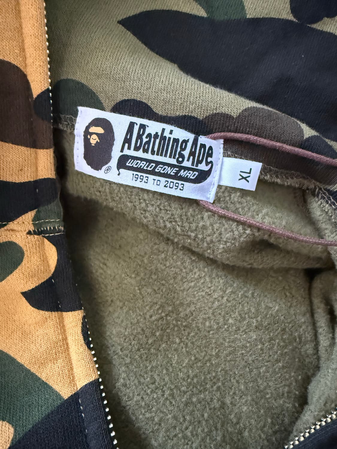 Bape 카모 후드집업 XL 상품이미지3