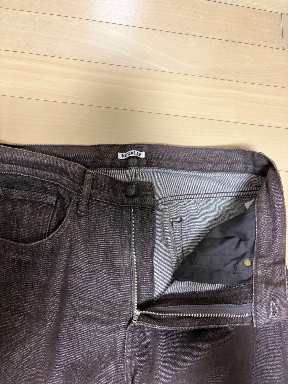 오라리 21aw 하드트위스트 데님 브라운 32 상품이미지9