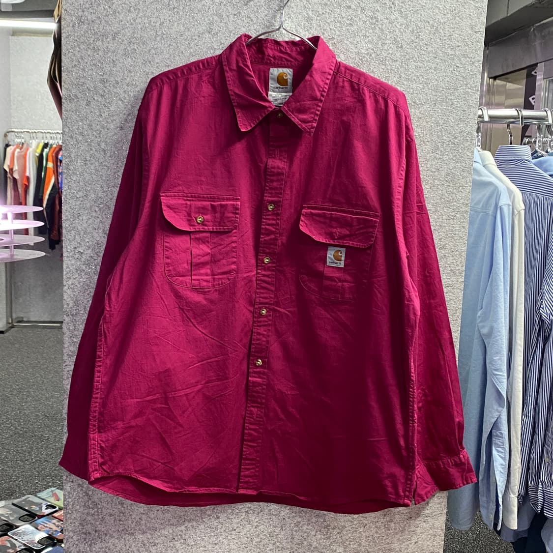 칼하트 패치로고 투포켓 바이올렛 셔츠 B3156 상품이미지2