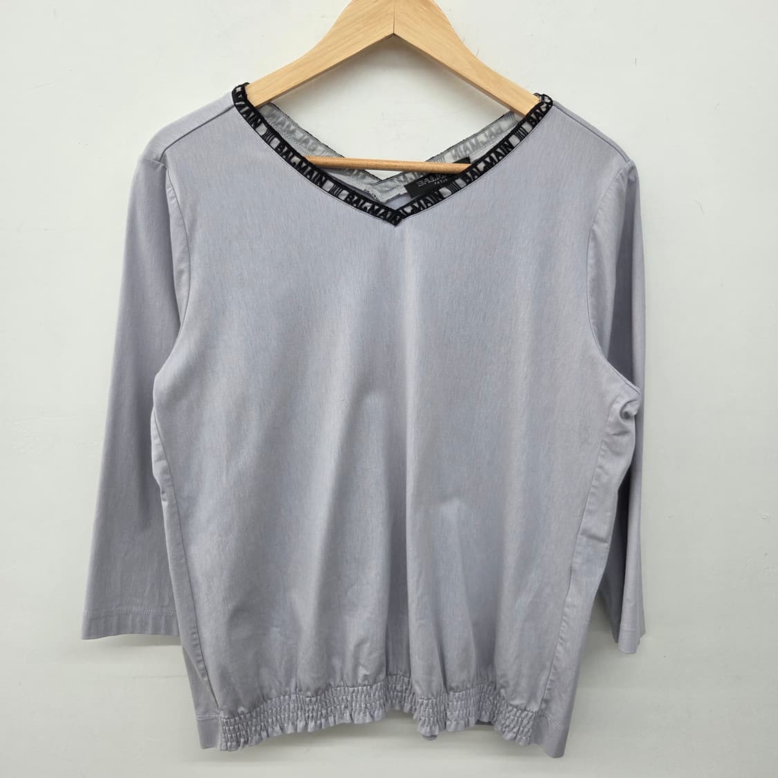 발망 로고 V넥 긴팔 티셔츠 그레이 여성 M 상품이미지2