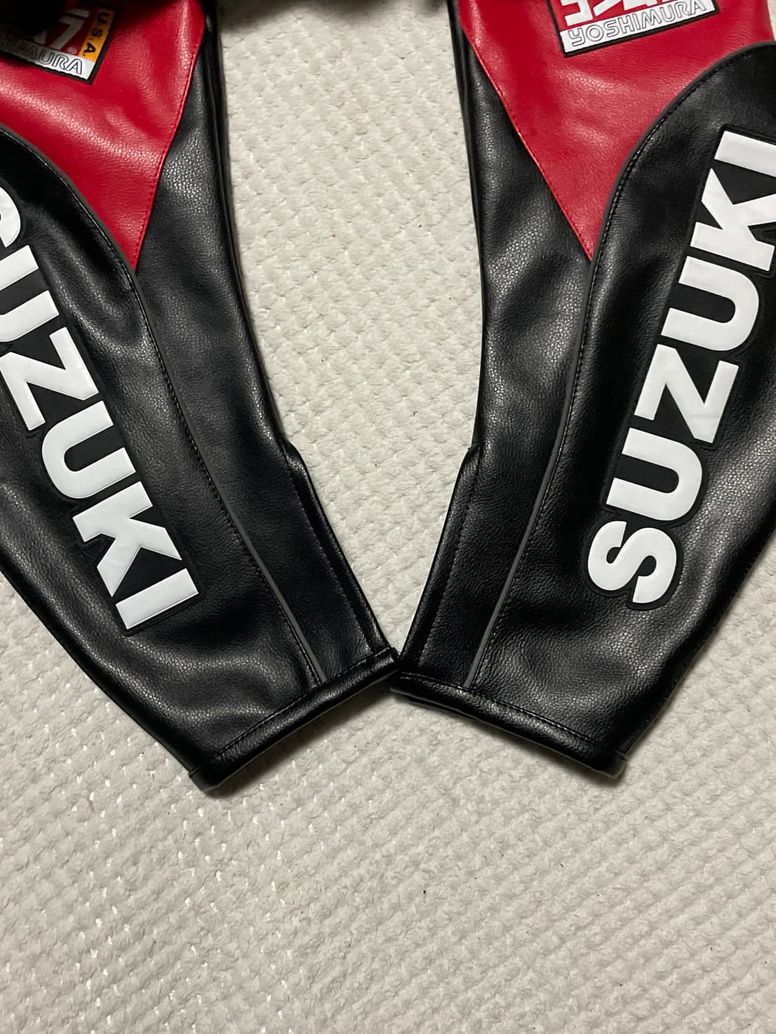 SUZUKI 스즈키 요시무라 소가죽 패치워크 모터사이클 레이싱 레더 상품이미지6