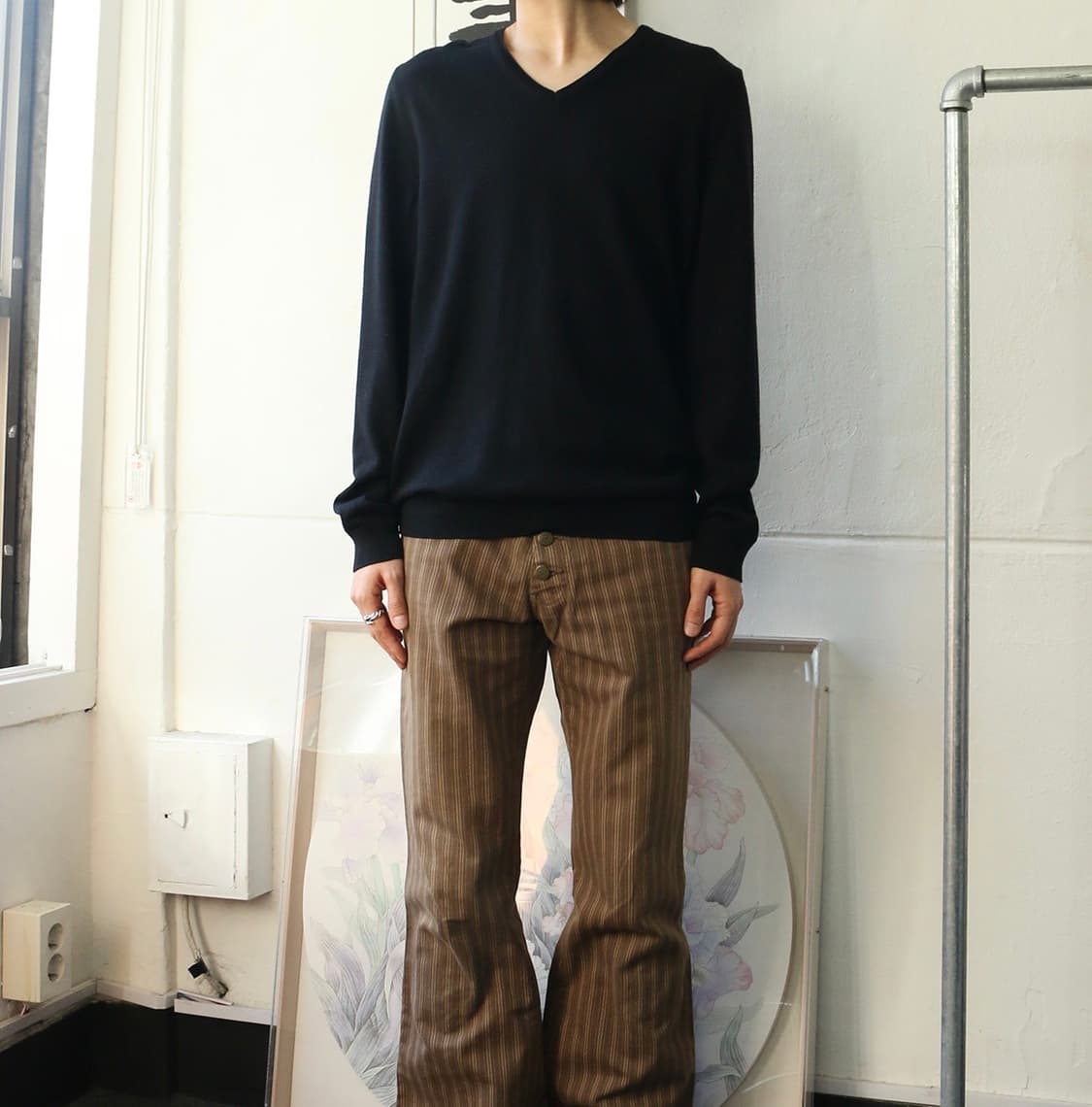 휴고보스 블랙 브이넥 롱슬리브 니트 상품이미지1