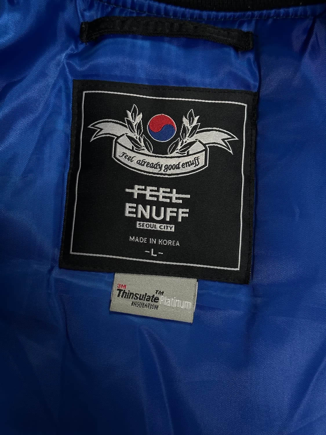 FEEL ENUFF 블랙 봄버 자켓 L 상품이미지5