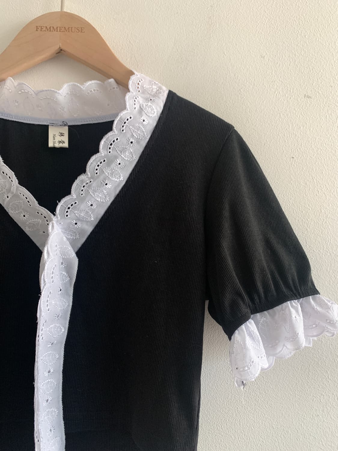 Lace tie blouse t 상품이미지4