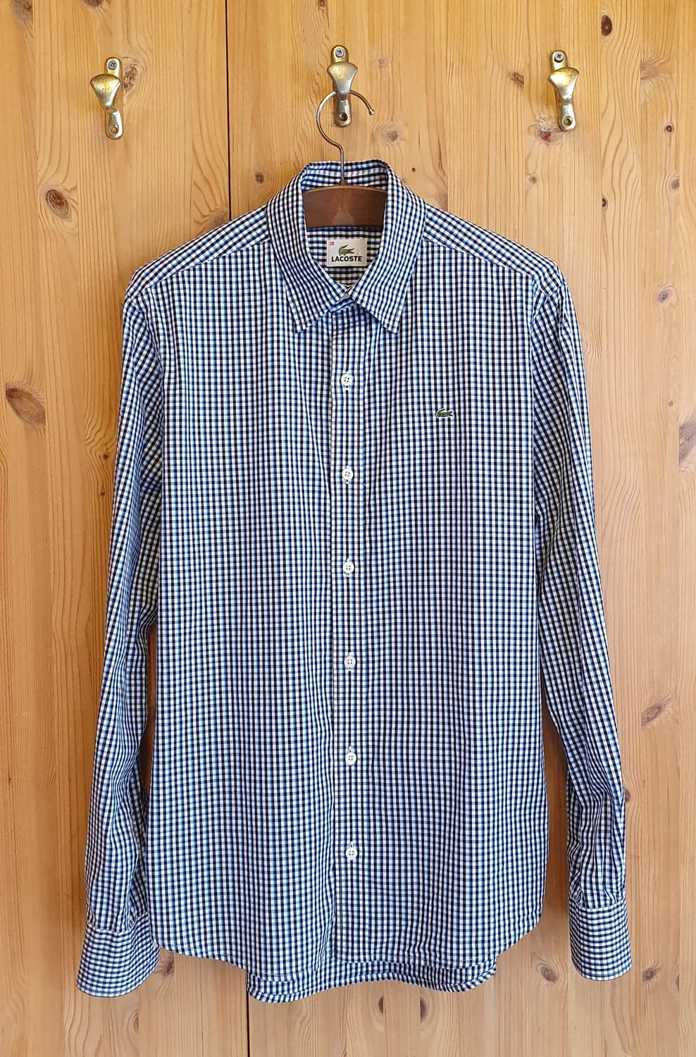 95.라코스테 체크 스판셔츠  상품이미지1