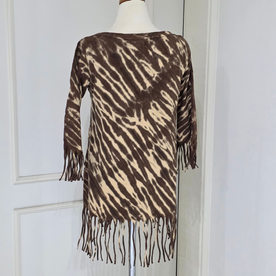 일본빈티지)브라운 타이다이 보헤미안st 브이넥 자연모리걸 레이어드 티셔츠 상품이미지3