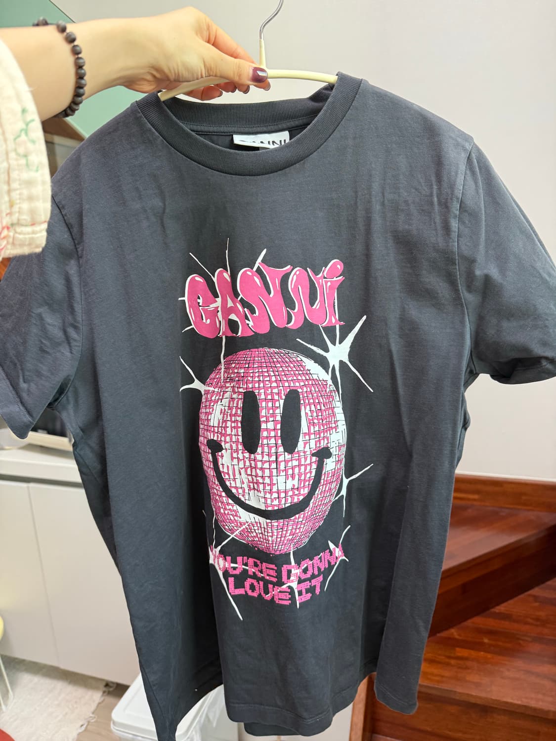 가니 스마일리 릴렉스드 티셔츠 팬텀 m 상품이미지1