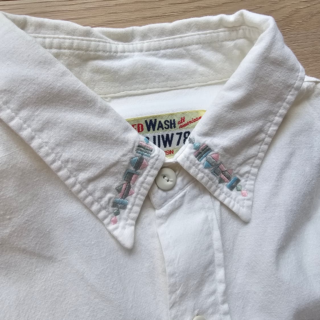 105 L XL GARRISN USEDWASH 자수 긴팔 셔츠 남자 상품이미지4