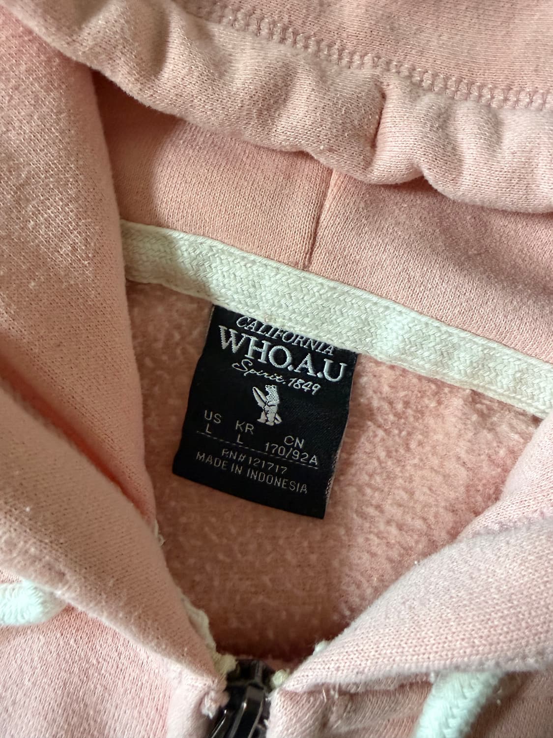 (여리핏,매물없음!!)후아유 살구핑크 딸기우유핑크 후드집업 상품이미지4