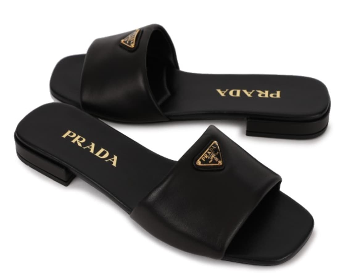 정품) 프라다 패딩 나파 가죽 샌들 36 상품이미지2
