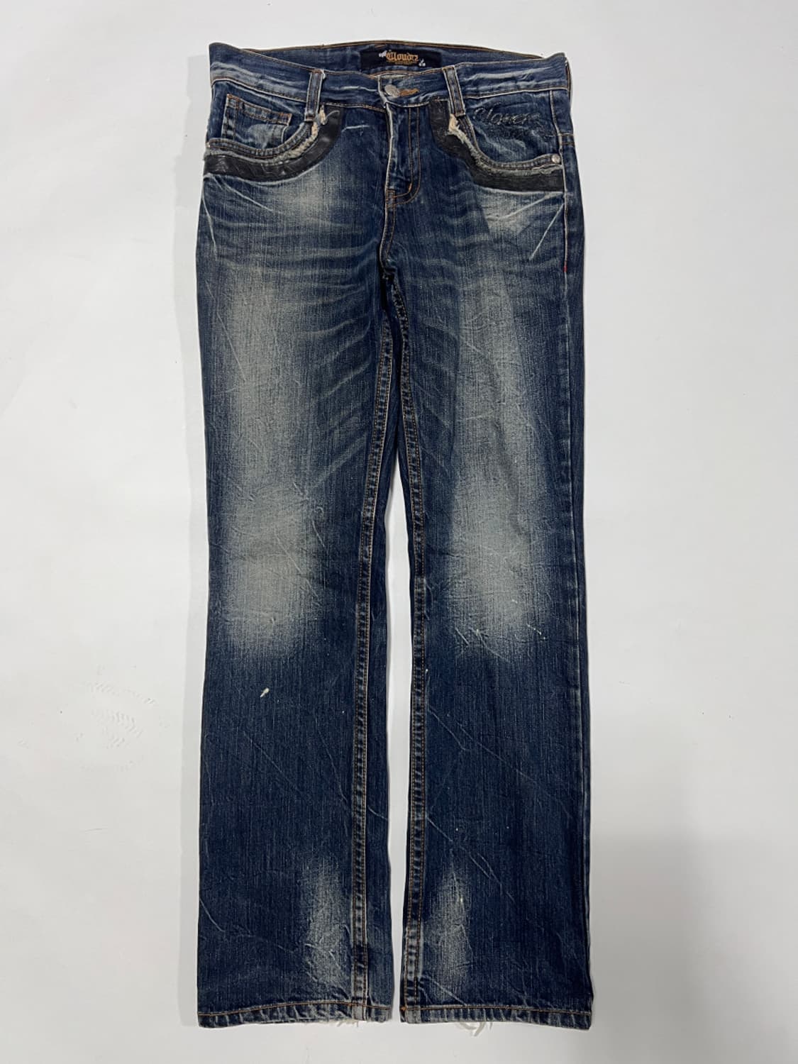 Japanese vintage 포켓가죽 포인트 y2k 워싱데님 상품이미지3