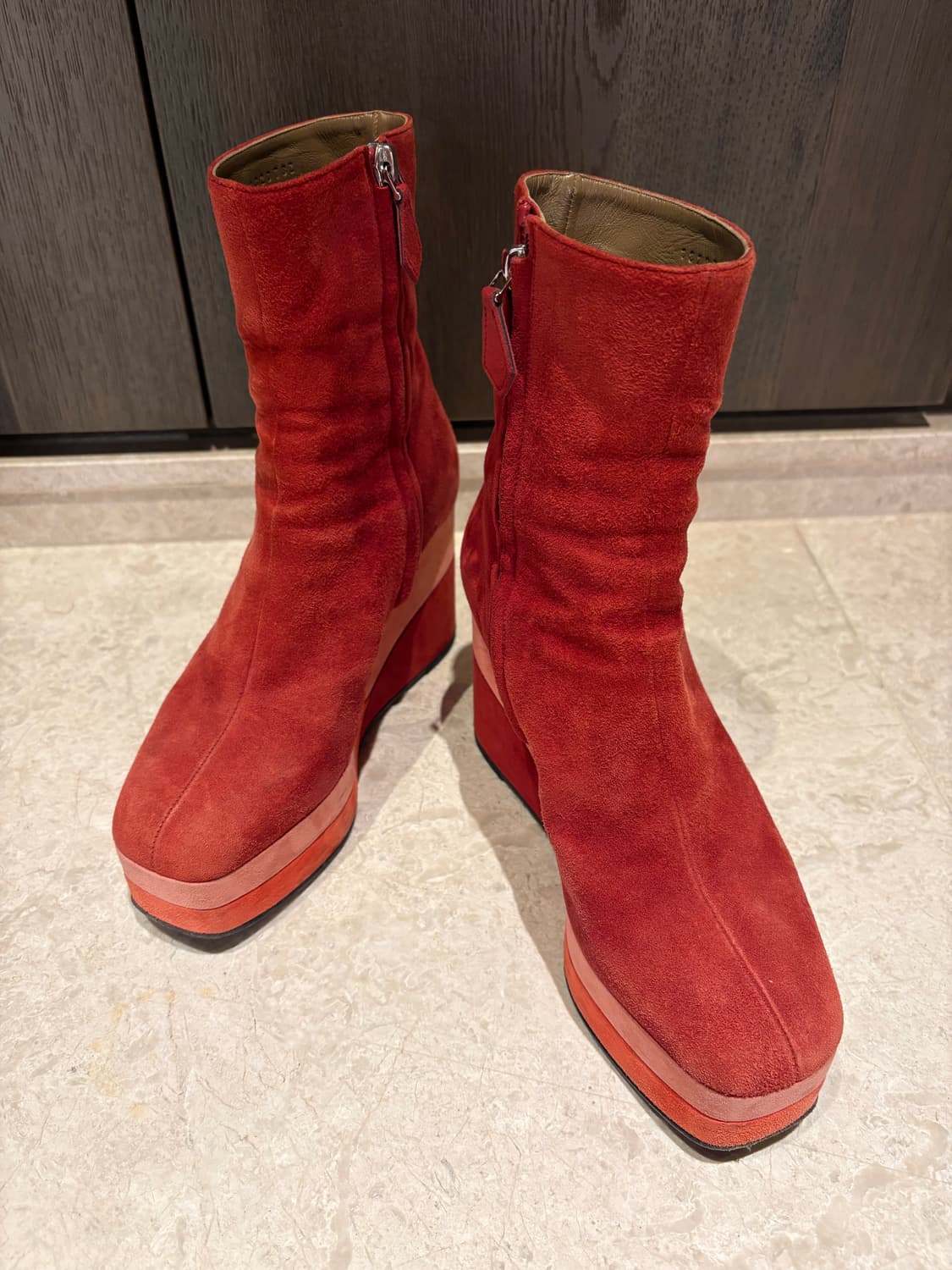 에르메스 스웨이드 플랫폼 앵클 부츠 / 정품 상품이미지1