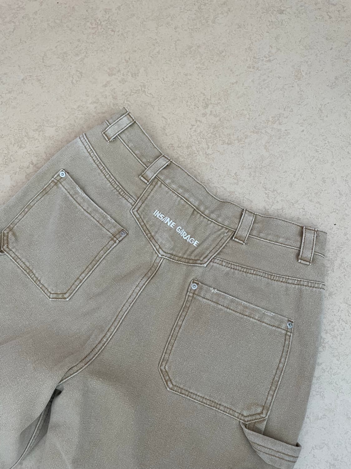 인세인개러지 더블니 워크팬츠 베이지 상품이미지7