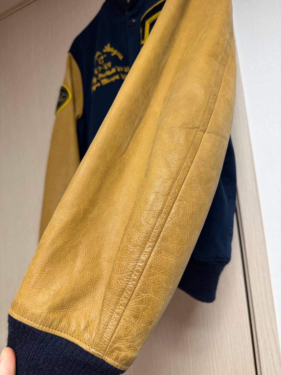 폴로 랄프로렌 / 풋볼 불독 코튼 레더 바시티 / L 상품이미지6