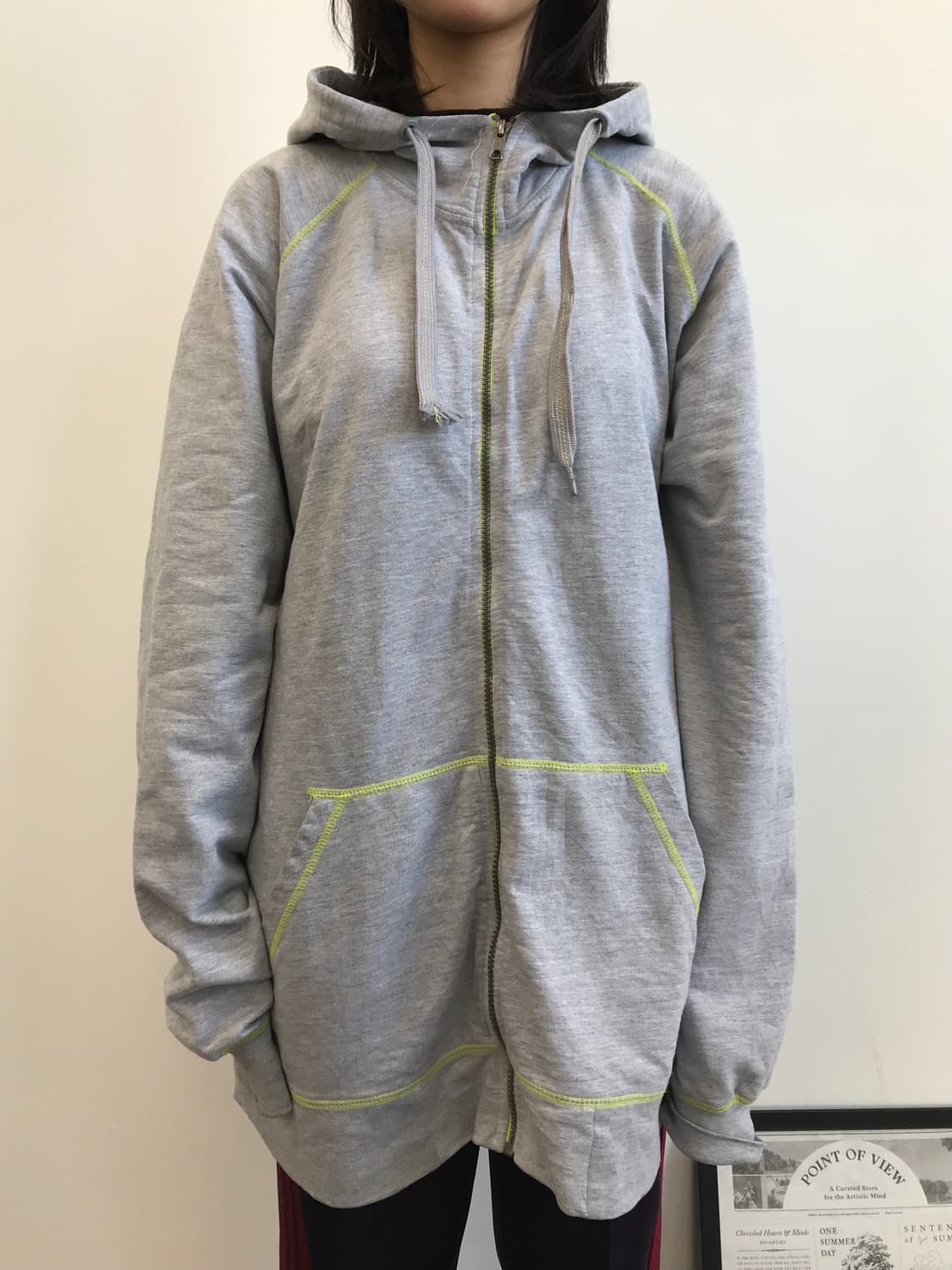 CSG Neon Stitch Half Zip Hoodie Gray 상품이미지2