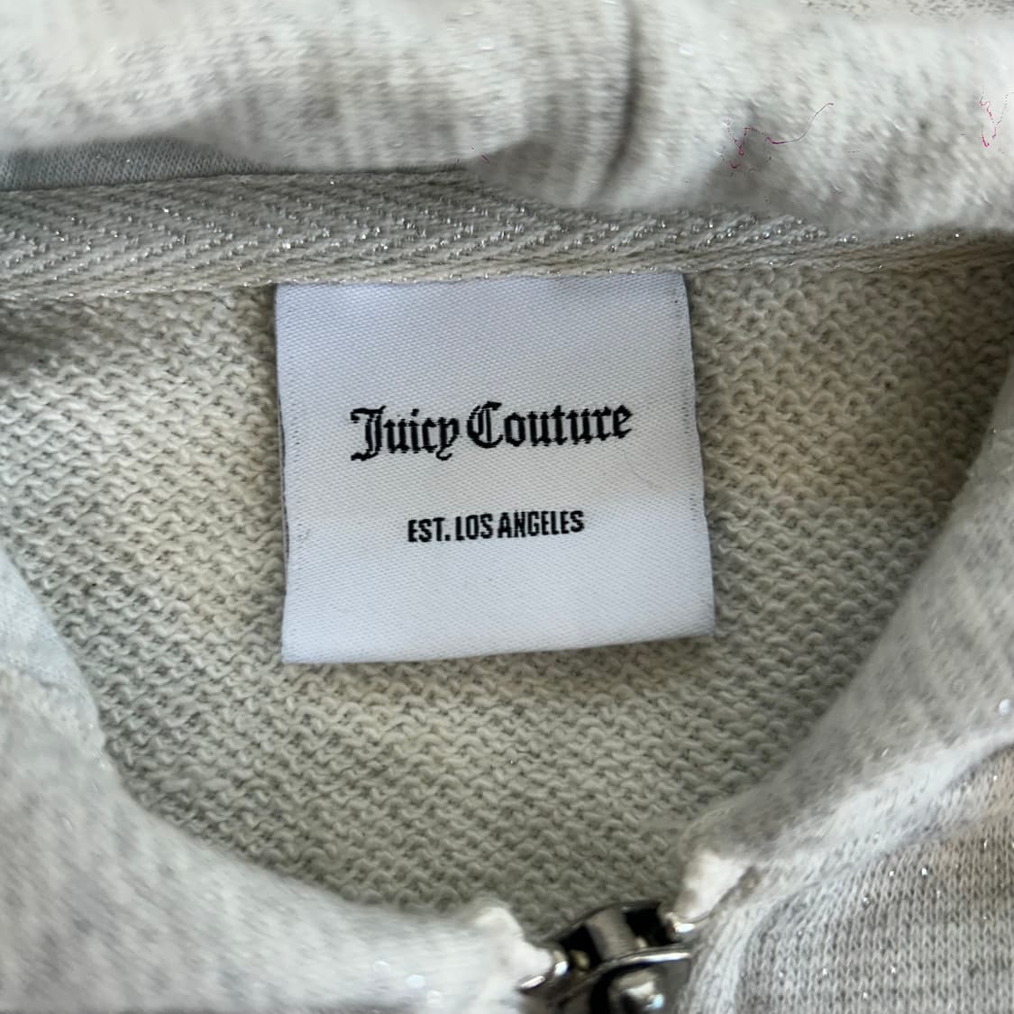 Juicy couture 쥬시꾸뛰르 글리터 라이트 그레이 크롭 후드집업  상품이미지6