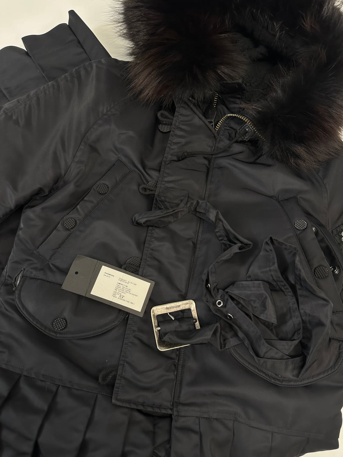 페노메논 ma-1 플리츠 롱코트 자켓  올블랙 M 상품이미지7