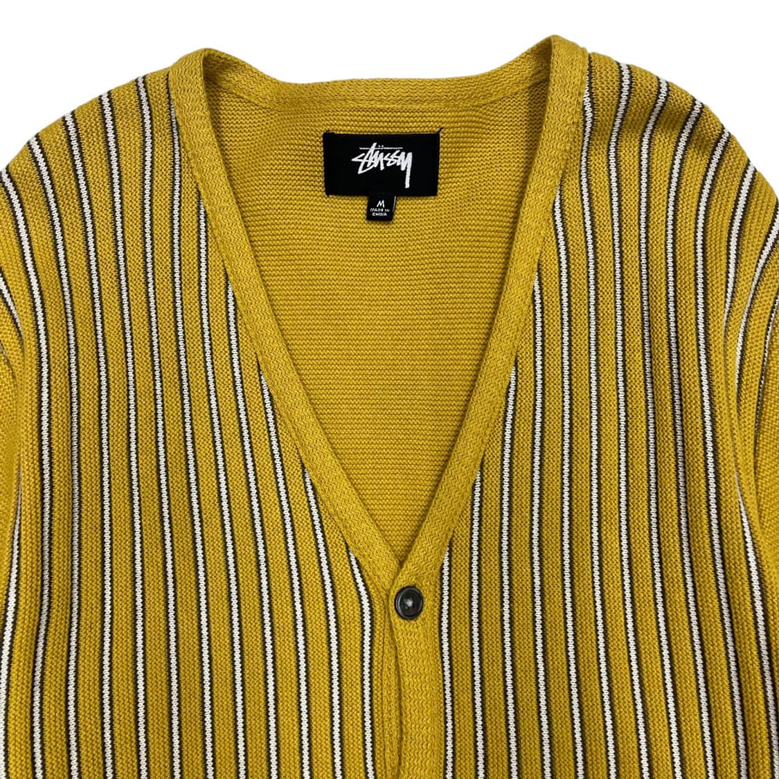 스투시 세로 단가라 옐로우 가디건 M 상품이미지4
