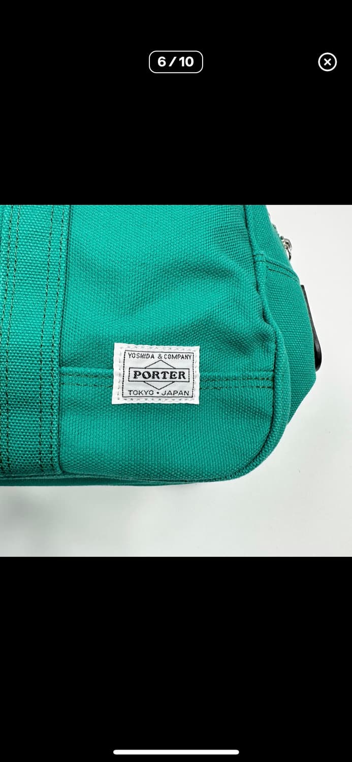 요시다 포터 X FABRICK 메디컴토이 캔버스 보스턴백 에메랄드 그린 상품이미지5