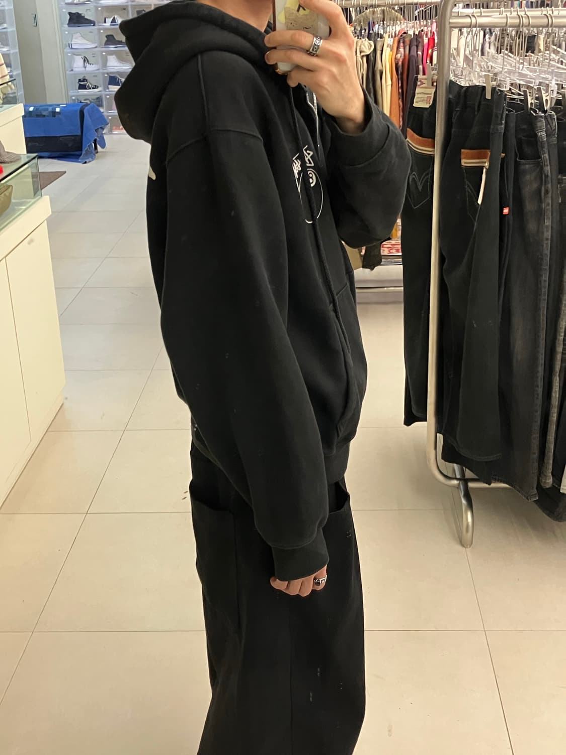 스투시 8볼 블랙 후드집업 M 상품이미지8